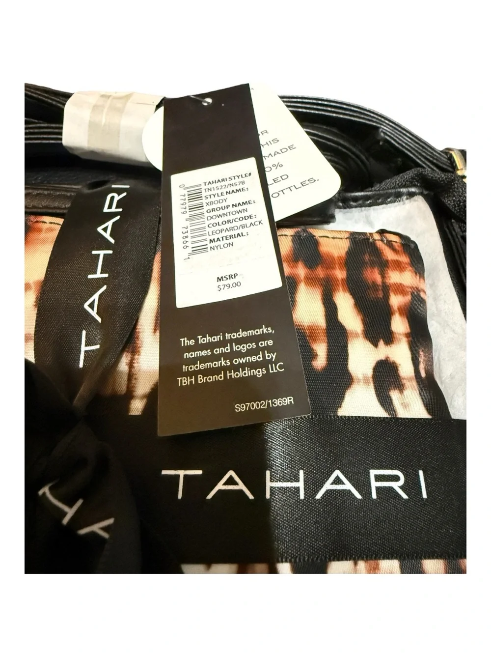 Tahari 2-Piece Wristlet & Pouch Set NWT Black & Leopard Print